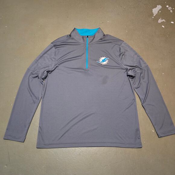 NFL Team Apparel Miami Dolphins‎ Quarter Zip Long Sleeve Shirt Men's Size XL - Picture 1 of 6